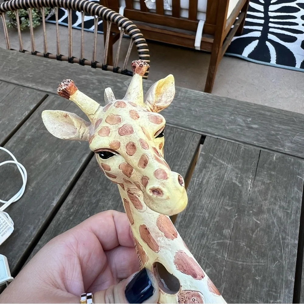 Vintage Ceramic Giraffe Small Table or Desk Lamp Safari Desk Table Night Light